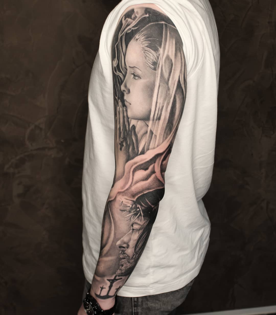 Finished sleeve. Thx so much fot the trust.
#germantattooers #tattooworkers #tat