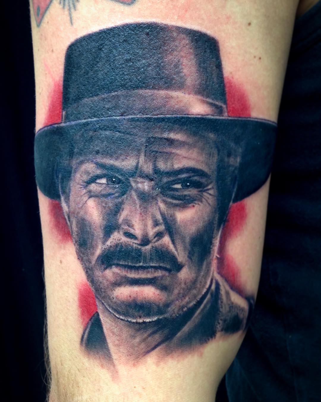 Another one done @royaltattoodk 
Fun start on a "The Good, the Bad and the Ugly"...
