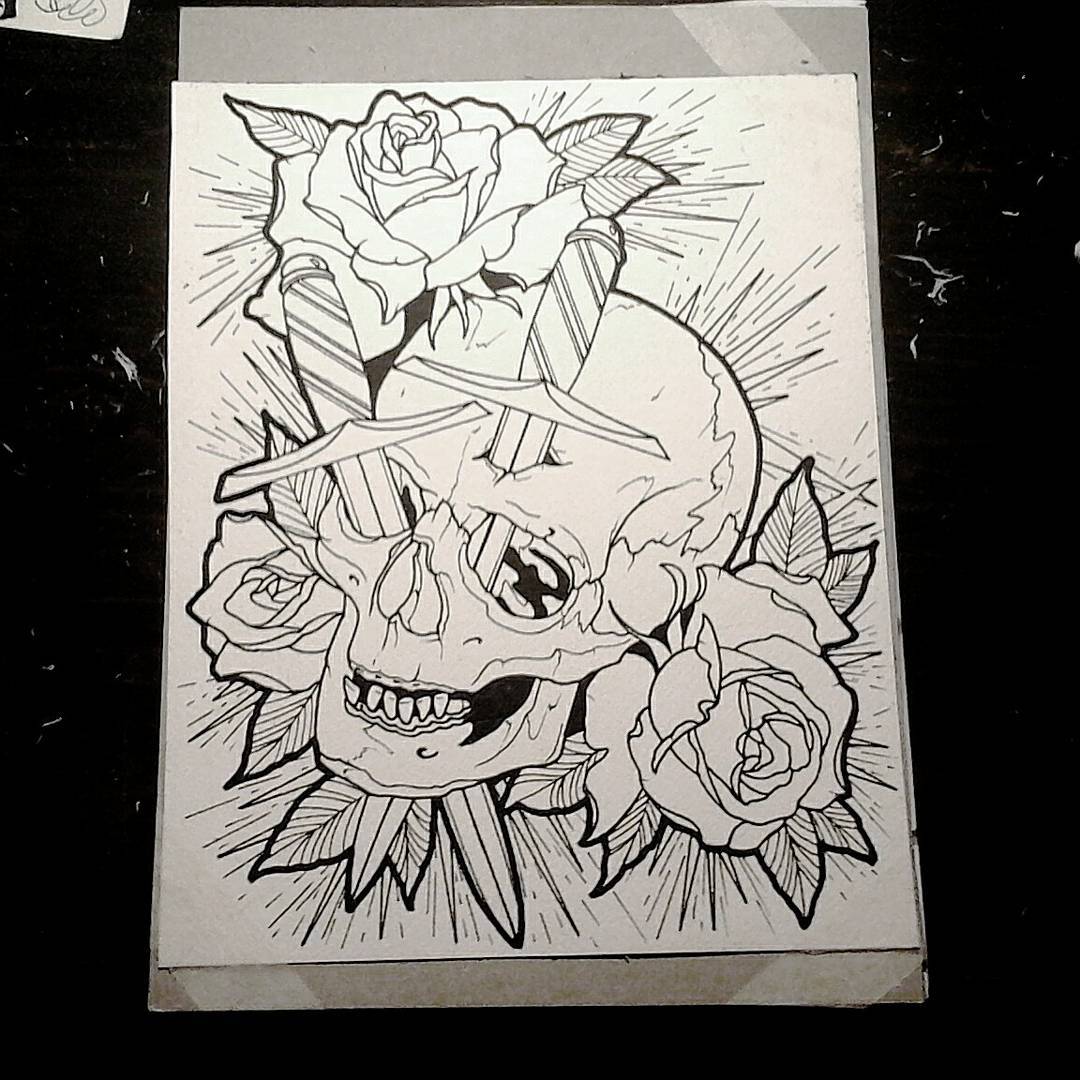 Drawing from last night... #germantattooers #neotraditional #flashworkers #flash