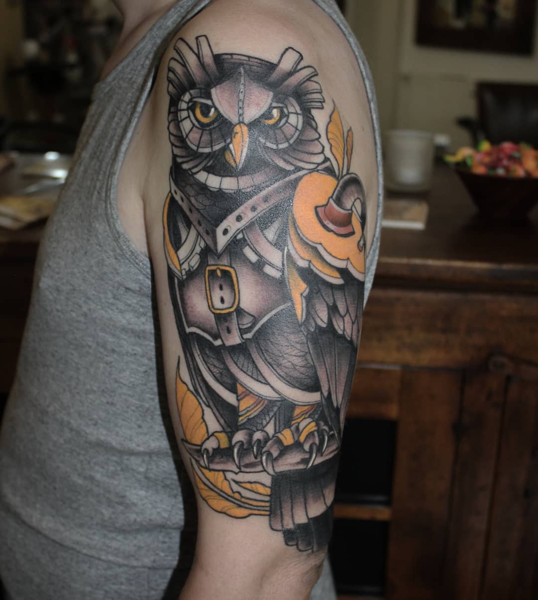 Finished steampunk-owl for marcus
Thankx again for the trust!
#germantattooers #