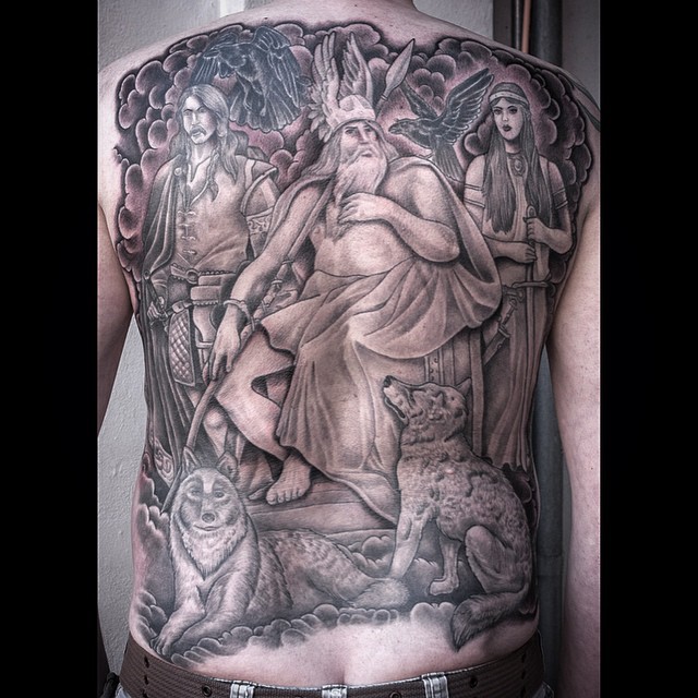 Finished this Viking backpiece a couple of days ago @royaltattoodk on Anders fro...