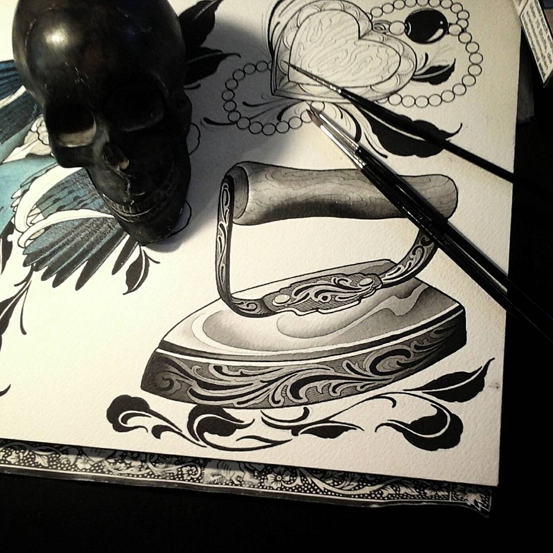Finished this old iron last night....thx for watching #germantattooers #neotradi