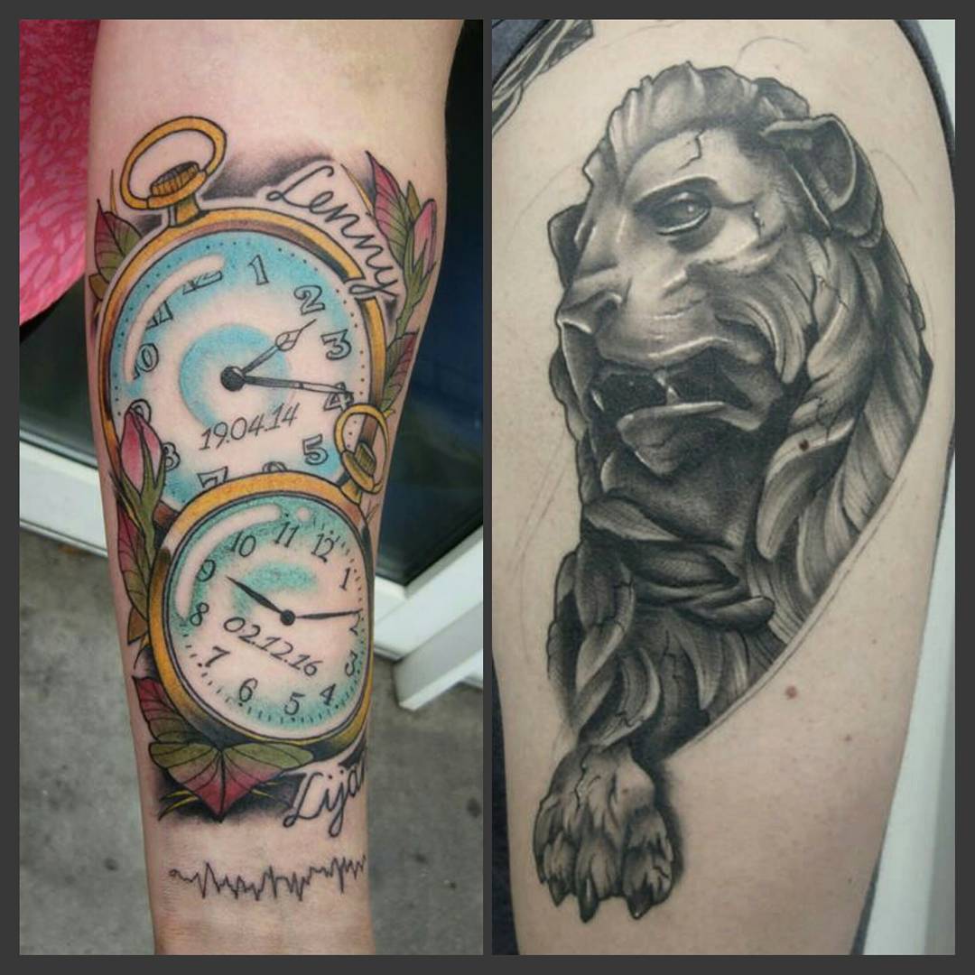 Fresh, colorful and healed, black-grey. Thx again to my amazing customers.
#germ