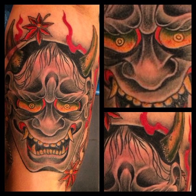Fun with this Hannya on the inner biceps - impossible to get a decent picture af...