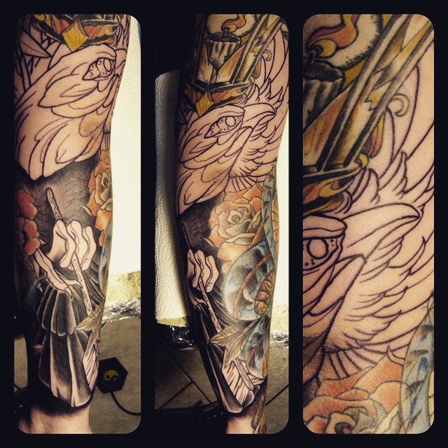 Funny gapfiller from this week....can't wait to finish #neotraditionaltattoo #ge