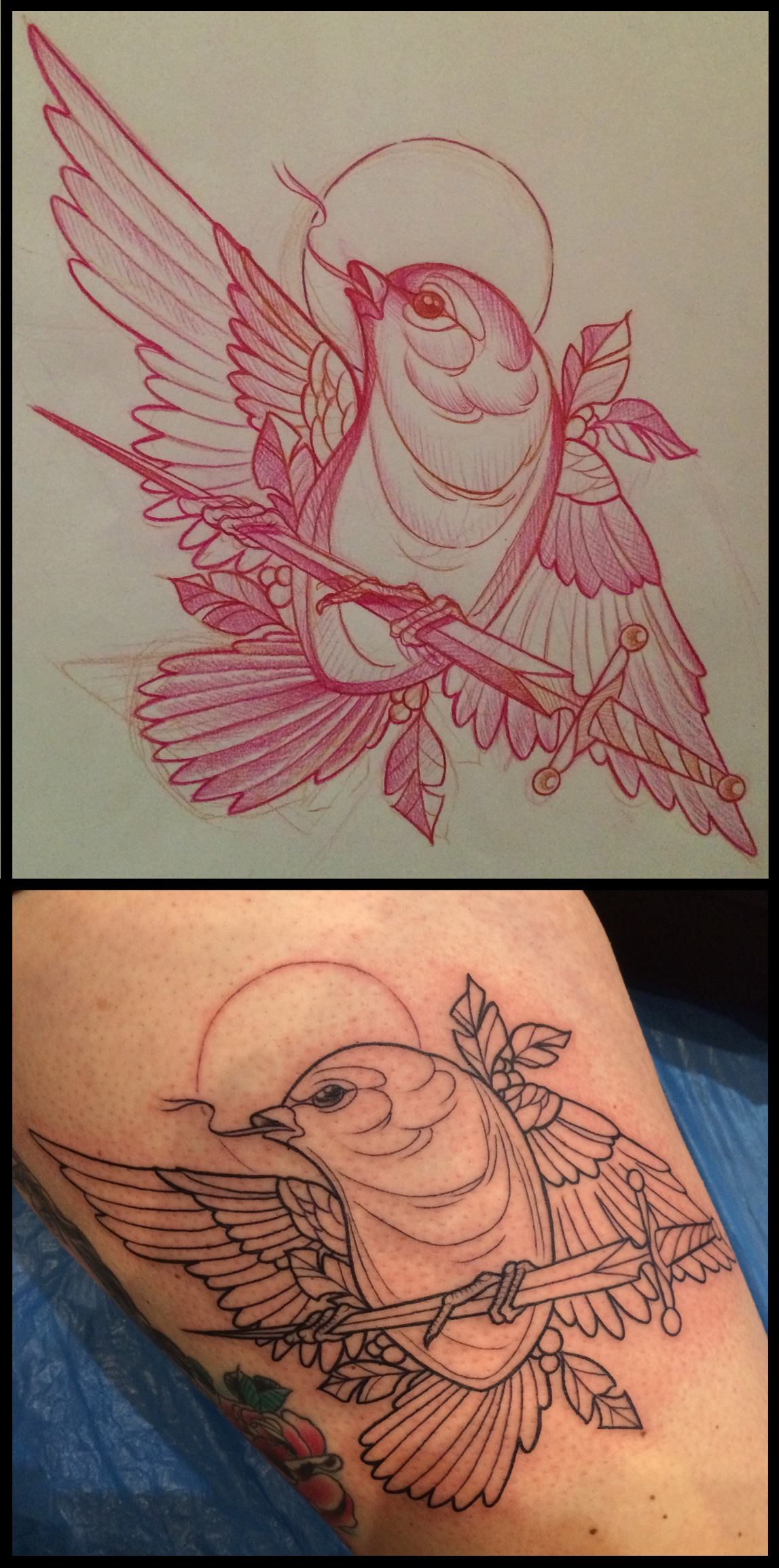 Guter Start ins neue Jahr...neue Projekte und tolle Kunden...
 Skizze und Tattoo...