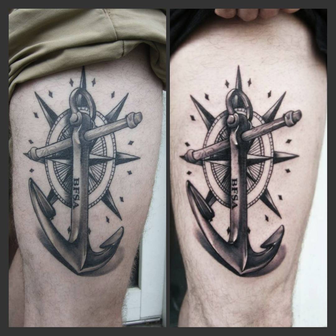 Healed anchor from a while back, thankk you @turbomeat3000 
#germantattooers #ta