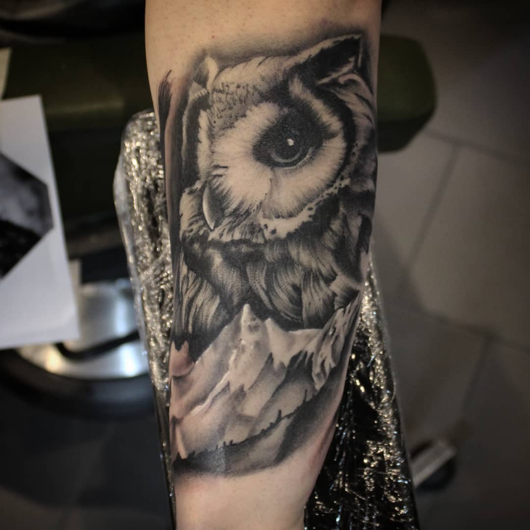Healed owl from a while back. Thx again for the trust and patience
#germantattoo