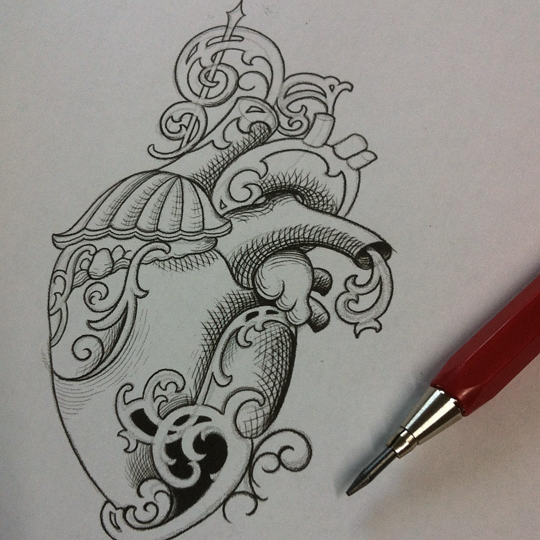 Ideenskizze 
#stuckinthepasttattoo #pencilsketch #scrolls #ligaturecollective #h