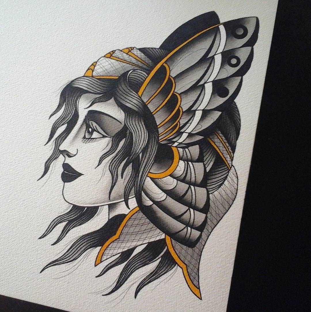 Lil painting from last night.....hope to finish it today #germantattooers #flash