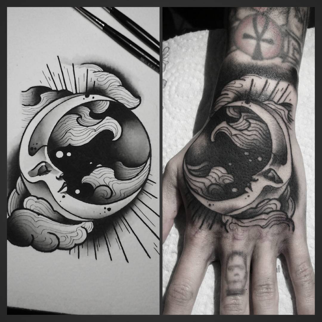 Painting from last nigzt, tattoo from today, thank you @marymelmac 
#germantatto