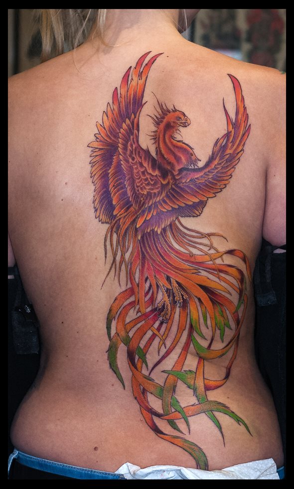 Phoenix-Interpretation von Kai - oberer Teil abgeheilt, unterer Teil frisch gest...