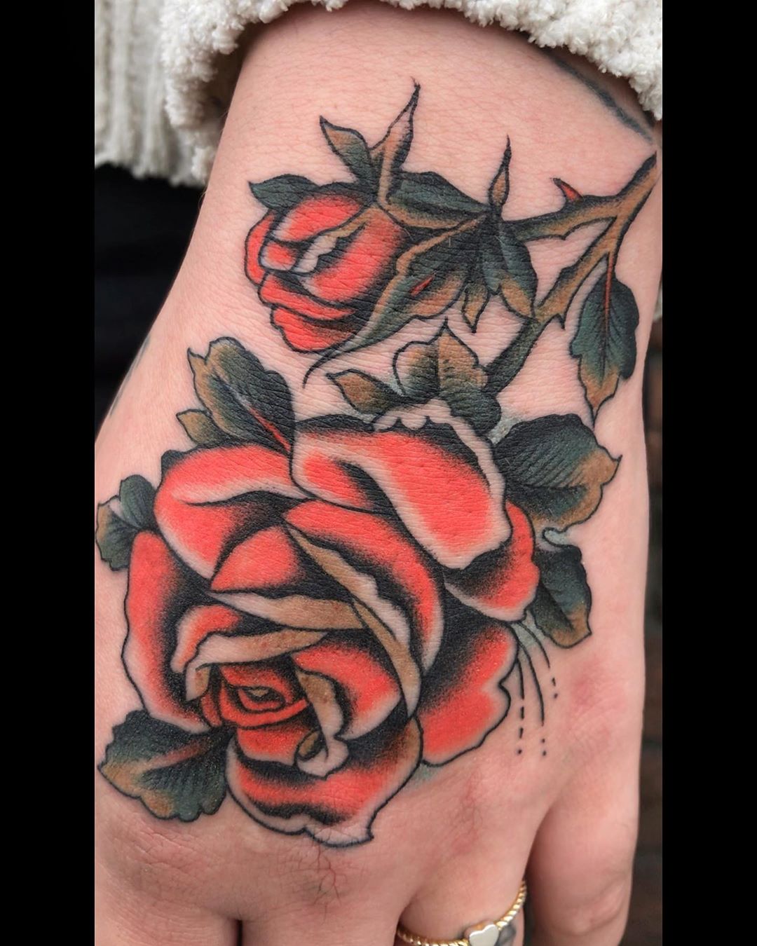 Rose from March done @zeitgeisttattoo 
Walk Ins always welcome!
#matthiasblossfe