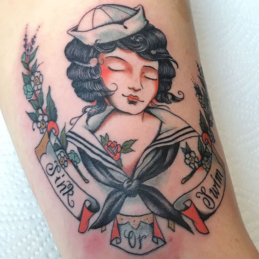 Sailor Girl from March, done @zeitgeisttattoo
#matthiasblossfeld #finelinetattoo