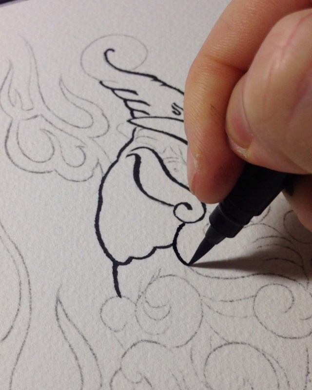Saturday Nightlife #paint#painting#tattooflash#flashpainting#brush#brushtip#brus...