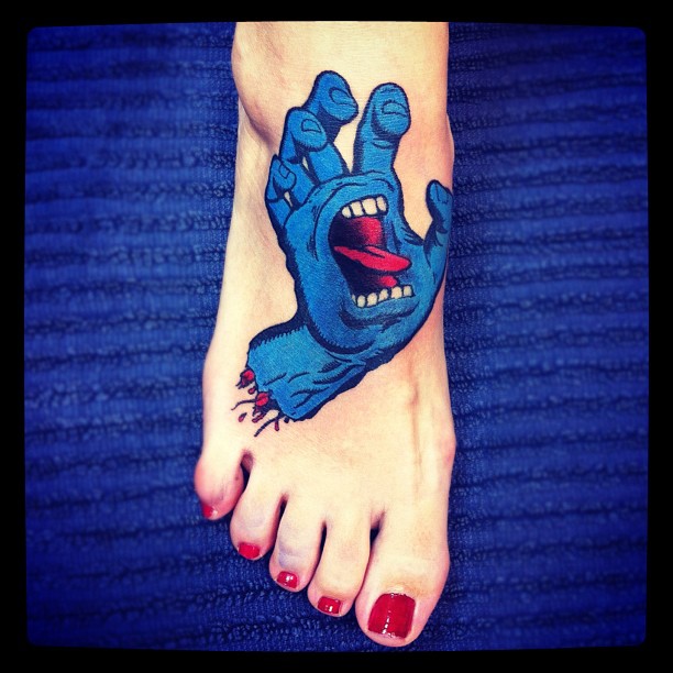 Screaming Hand on a silent foot #tattoo#tattooart #screaming#screaminghand#hand#...
