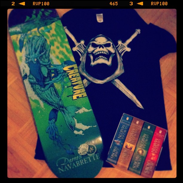 Skateboard, Skeletor T-Shirt and Books about Dragons, Dungeons and filthy whores...