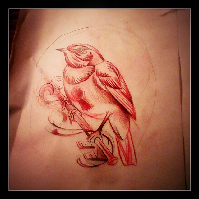 Sketching for tomorow #neotradsub #neotraditionaltattoo #tattoosketch #nightinga
