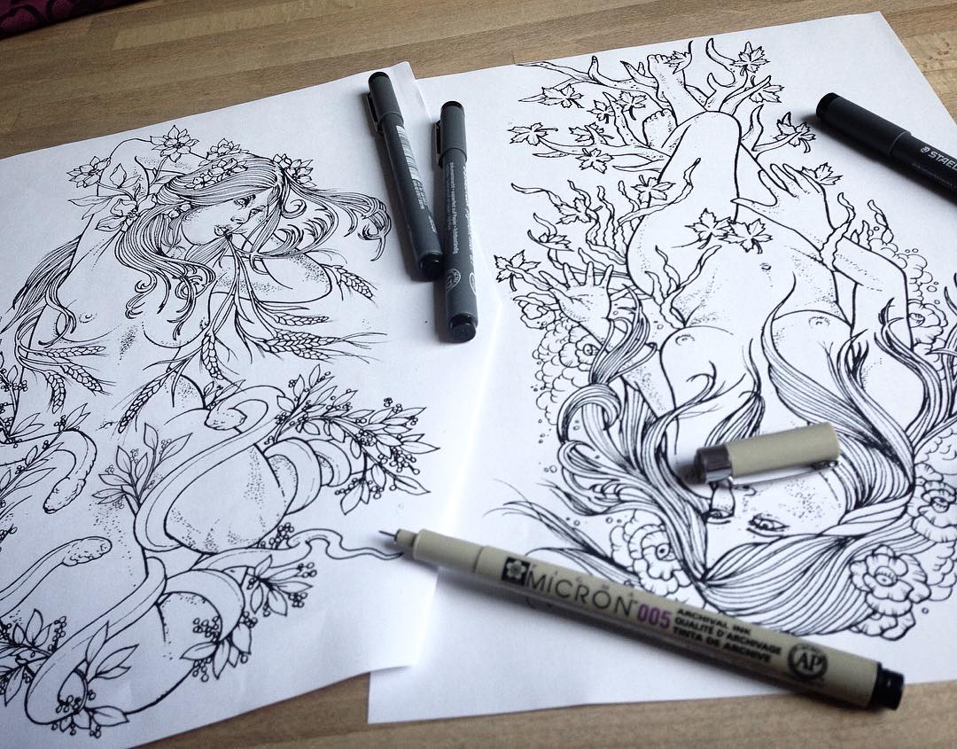 Sketching the f*#$ out of this custom piece for two days in a row of fun (at lea...