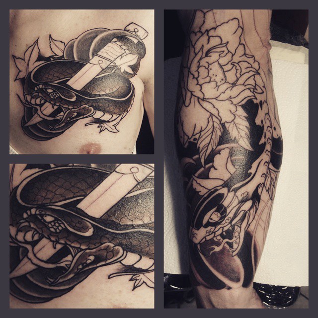 Some snakes in progress.....always an honor  #japanesetattoo #snake #germantatto