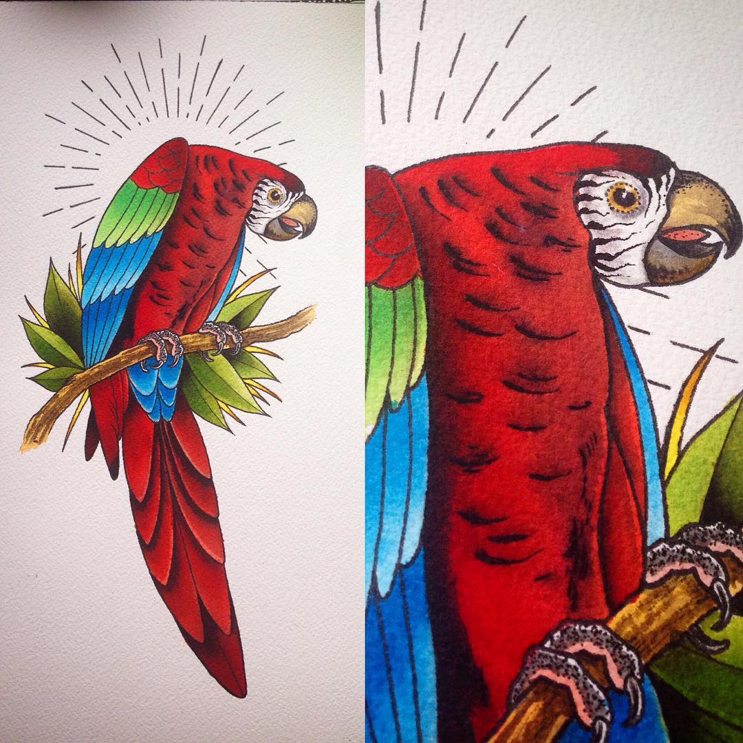 Some spit-shaded watercolour flash, available for getting tattooed as well, of c...
