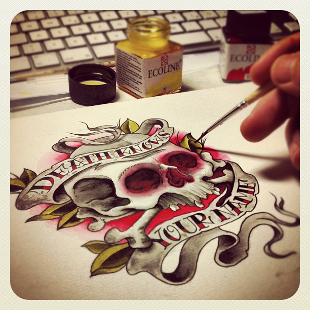 Sunday nights...#tattooflash#flash#flashart#tattooart#painting#watercolour#water...