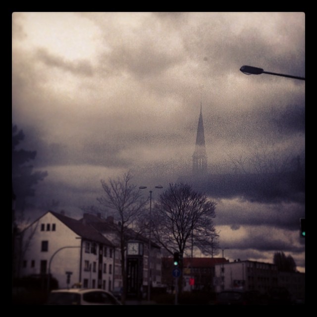 The Ghost Church in the sky over Bottrop this morning!  #sky#clouds#church#churc...