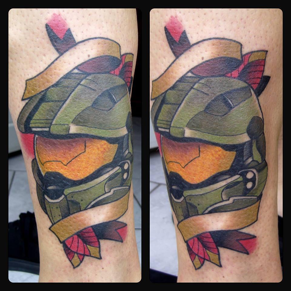 The Master Chief! Thx for letting me do this #germantattooers #neotraditionaltat