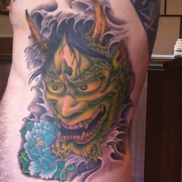 This guy sat like a rock on this Hannya rib piece!
Inspired by a Jeff Gogue piec...