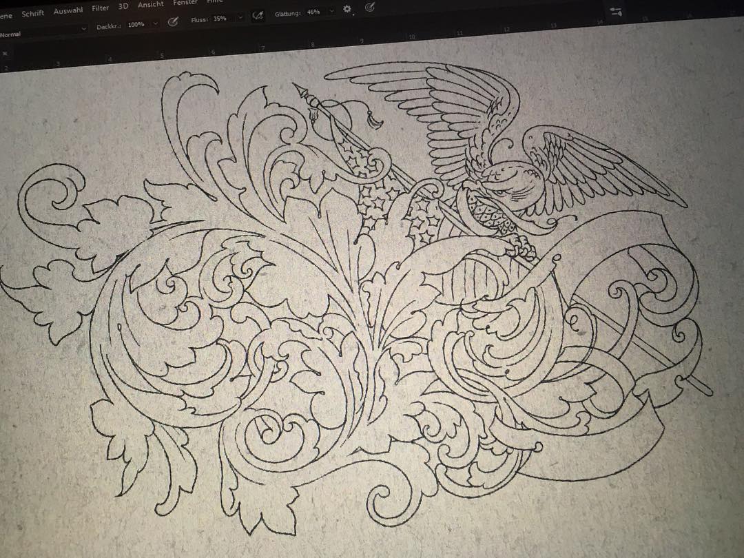finished line framework and possible stencil for an engraving, thanks for watchi