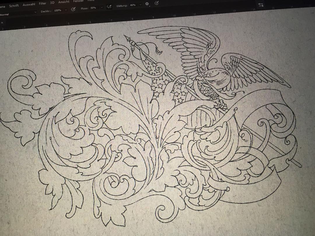 finished line framework and possible stencil for an engraving, thanks for watchi