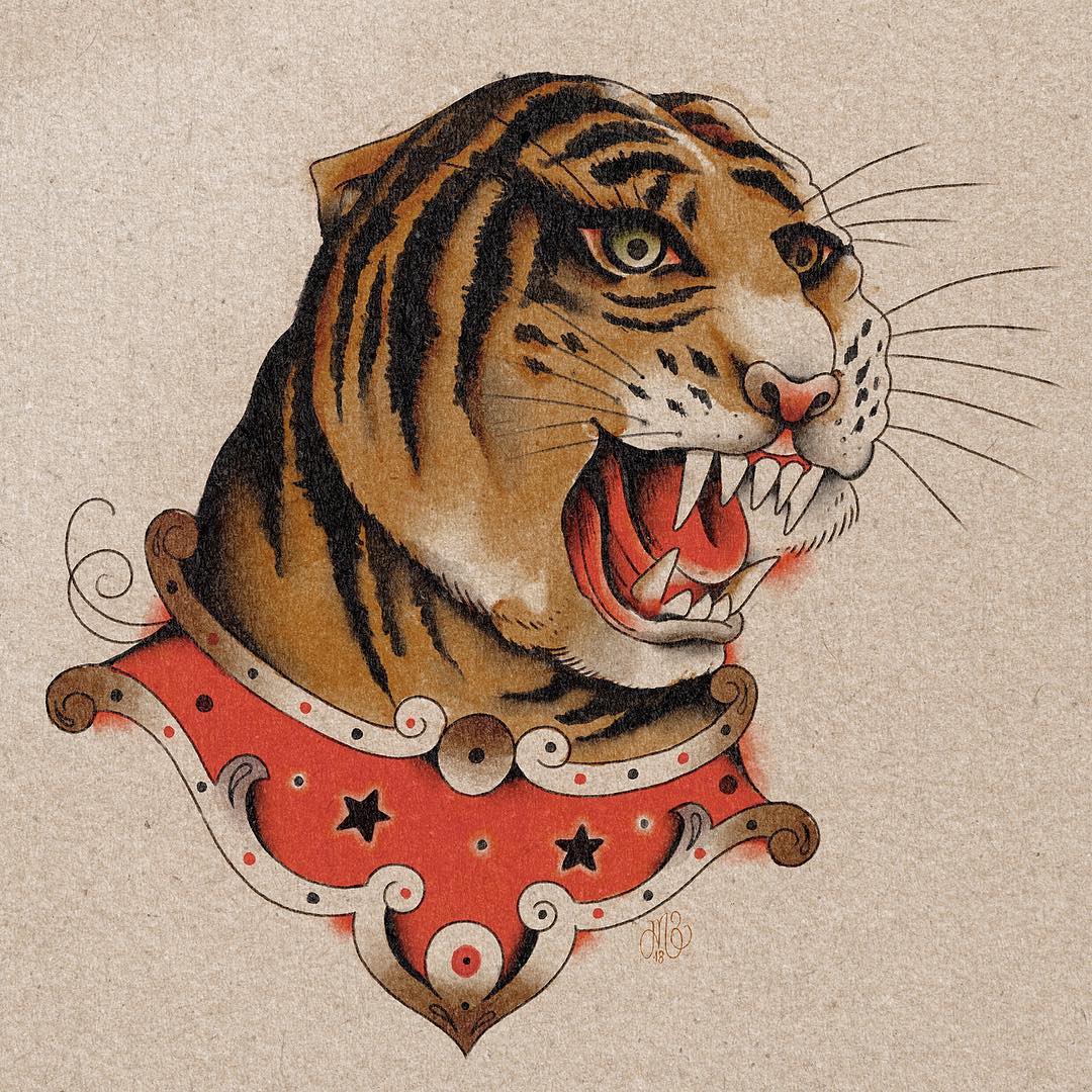 sideshow tiger, available for tattooing @zeitgeisttattoo , @sacredartelectrictat