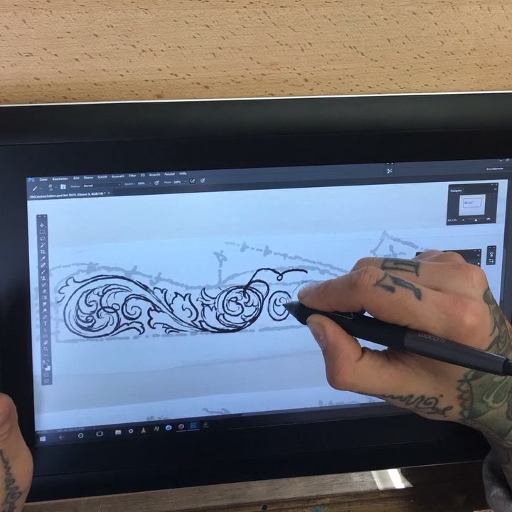 speed drawing of the rough lining of the upcoming engraving for my friend werner