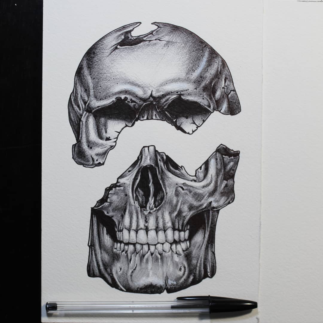 Ballpoint-skull....available as Tattoo. Thx for looking
#germantattooers #german