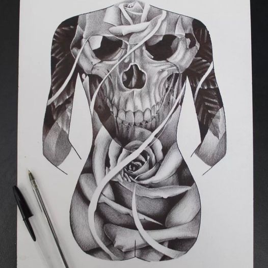 Backpiece Concept von @tommyschaarschmidt 
 Als Tattoo gerne zu haben. 
 Bei int