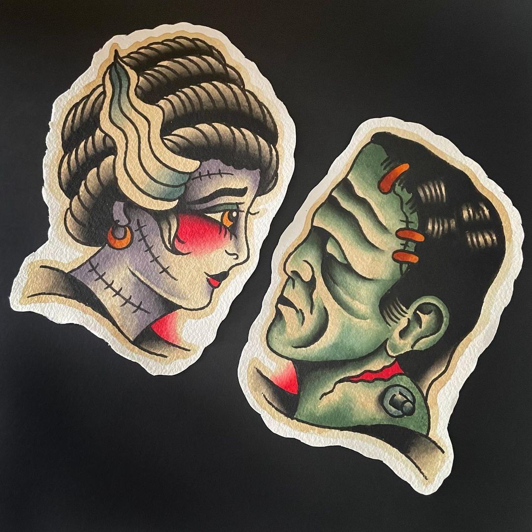 FRANKENSTEIN AND HIS BRIDE…
#frankenstein #frankensteinsbride #tattoo #tattoos #