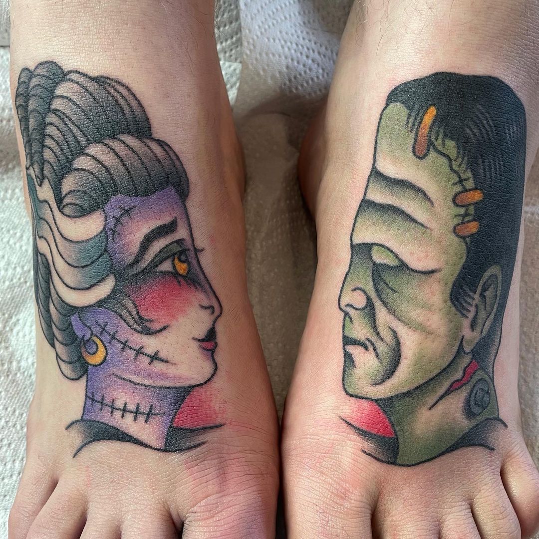 FRANKENSTEINS MONSTER AND HIS BRIDE…

#frankenstein #frankensteinsbride #tattoo