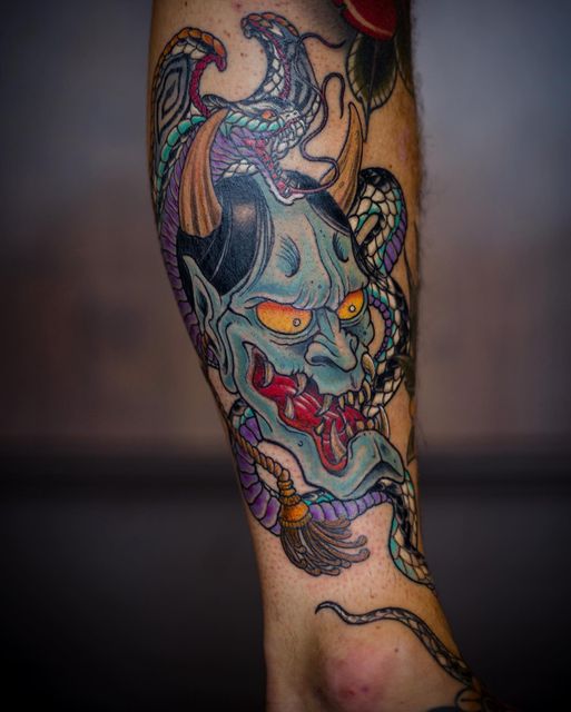 Hannya von @xkaix gestochen.
 #hannya #hannyatattoo #tattoo #bottrop