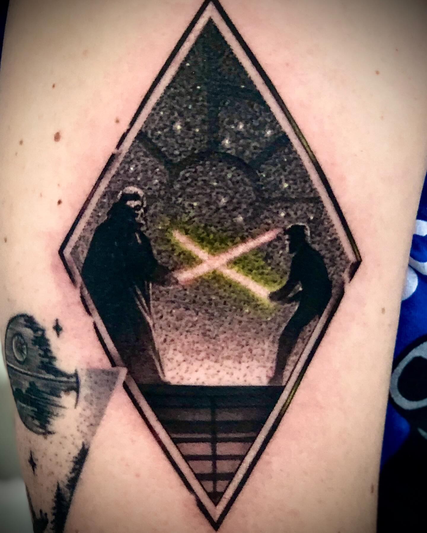 ..may the force be with you! 
#starwarstattoo #starwarstattoos #deathstartattoos