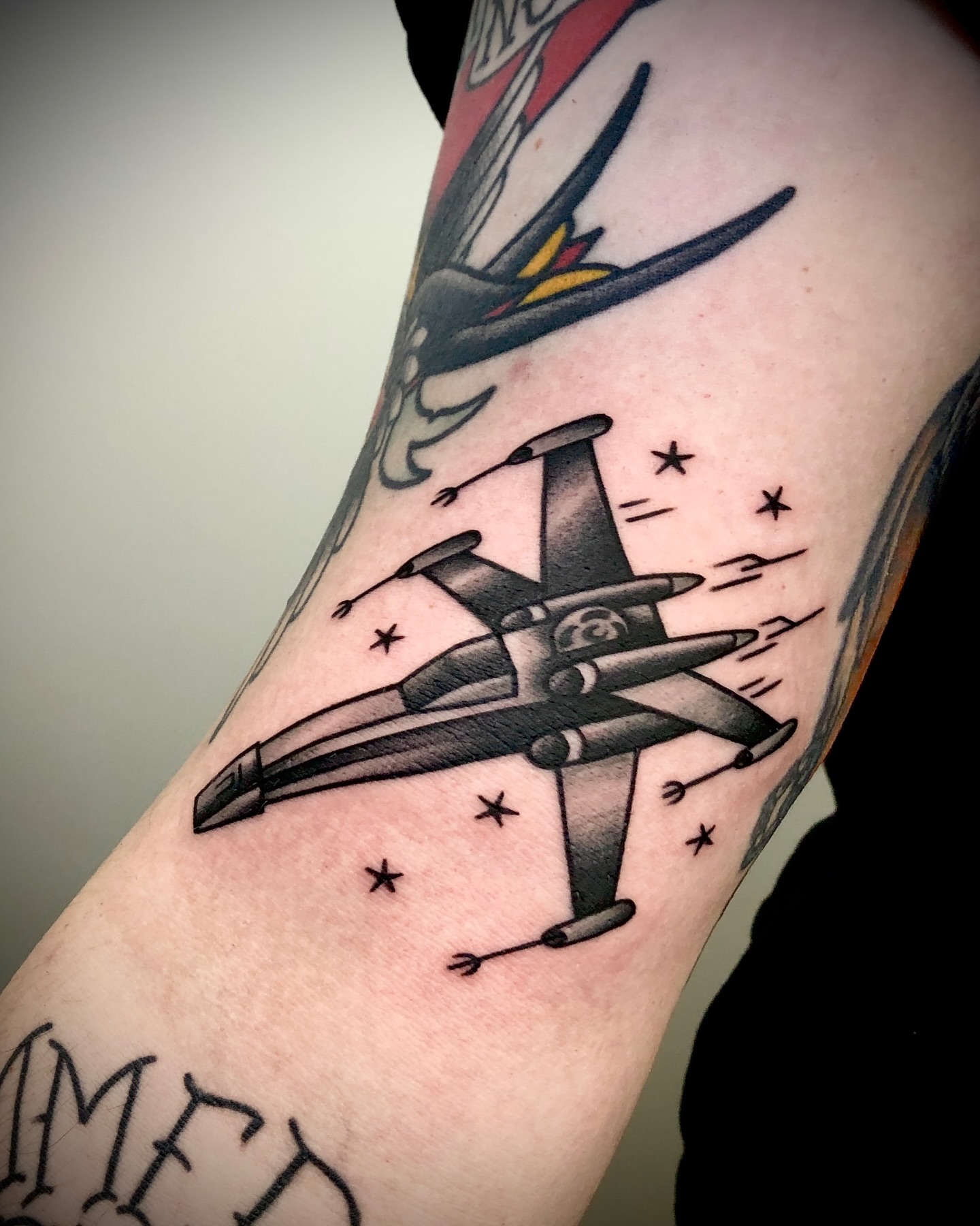 ..may the force be with you! 
#starwarstattoo #starwarstattoos #deathstartattoos